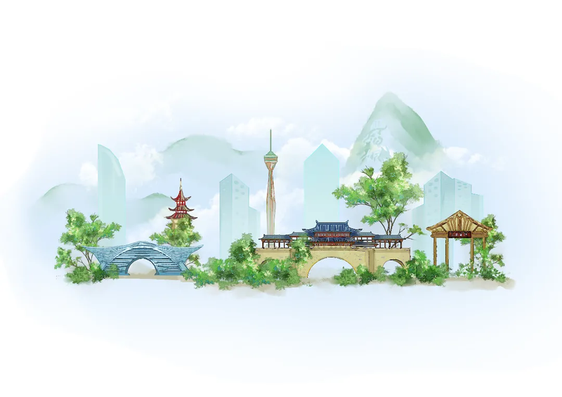 摄图网_401788592_四川成都中国风山水水墨城市地标建筑插画(非企业商用).jpg 图片