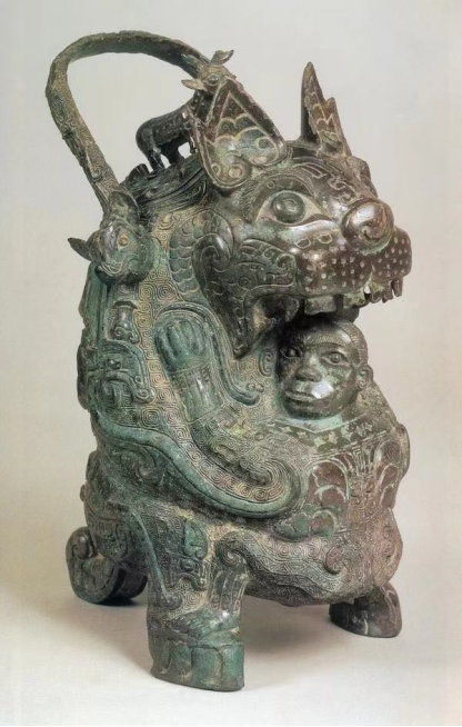 中国古玩・旧蔵珍品・古青銅器・饕餮紋提梁壺・祭祀礼器・古酒